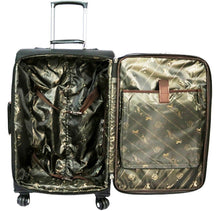 Load image into Gallery viewer, Western Tooled Leather 3-Piece Wheeled Luggage Set - Black