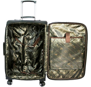 Western Tooled Leather 3-Piece Wheeled Luggage Set - Black