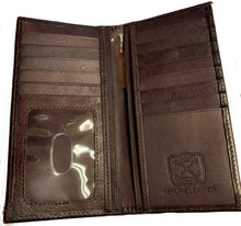 Load image into Gallery viewer, Twisted-X Western Floral Chocolate Tooled Rodeo Wallet